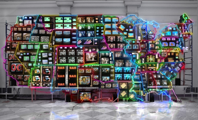 Electronic Superhighway by Nam June Paik